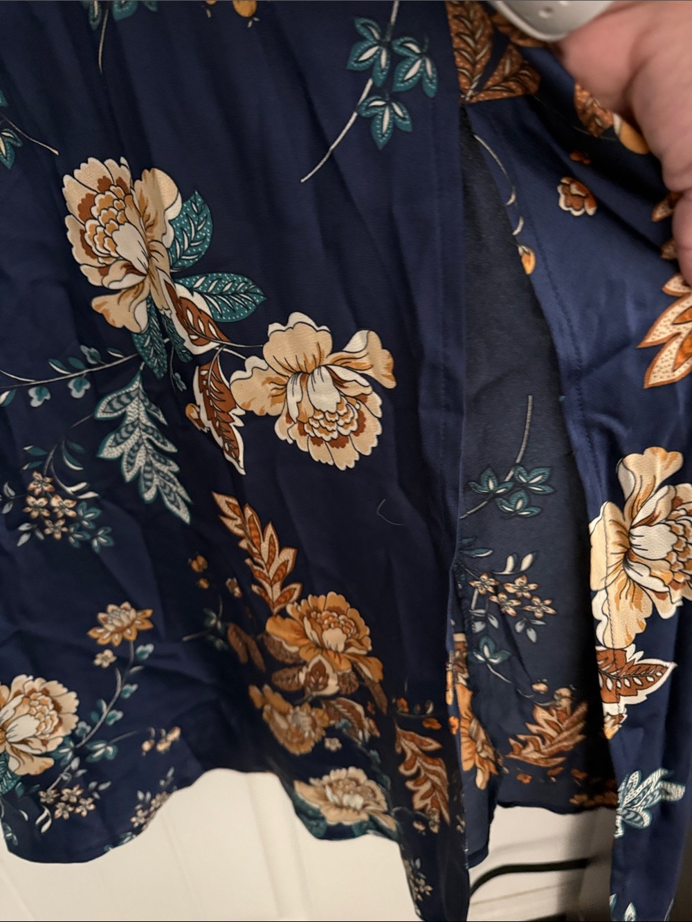 Navy Floral Midi Dress - Picture 3 of 8